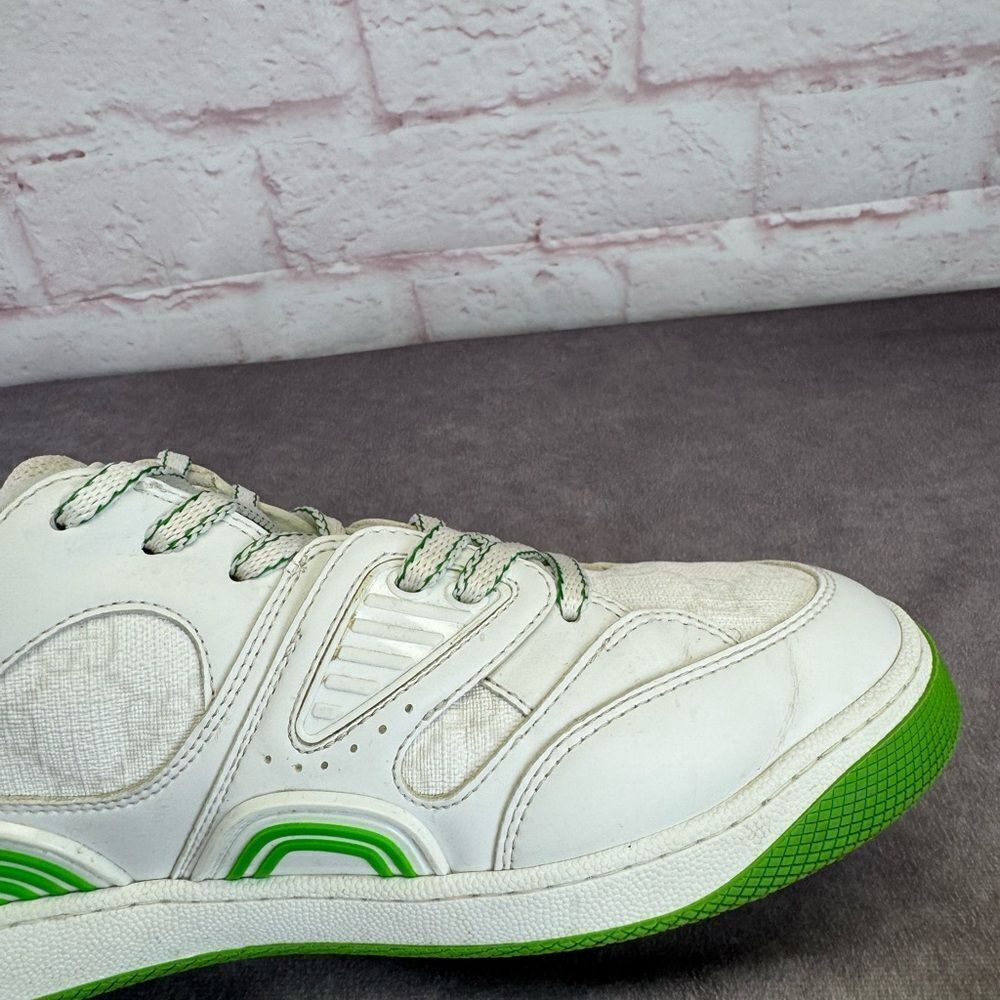 Gucci Basket Low 'White Demetra Green' Trainers 698785 Size 9 - Picture 8 of 16